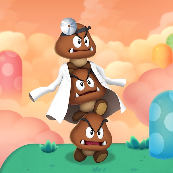 Un nouveau personnage dans Dr Mario World, la Tour du Dr Goomba