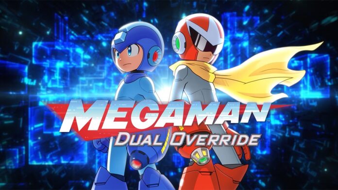 mega-man-dual-override-titre Mega Man dans Mega Man: Dual Override, dont le titre abandonne la numérotation traditionnelle